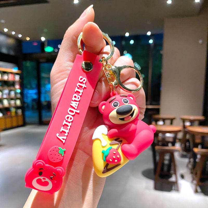 1pc Strawberry bear Lotso Keychain