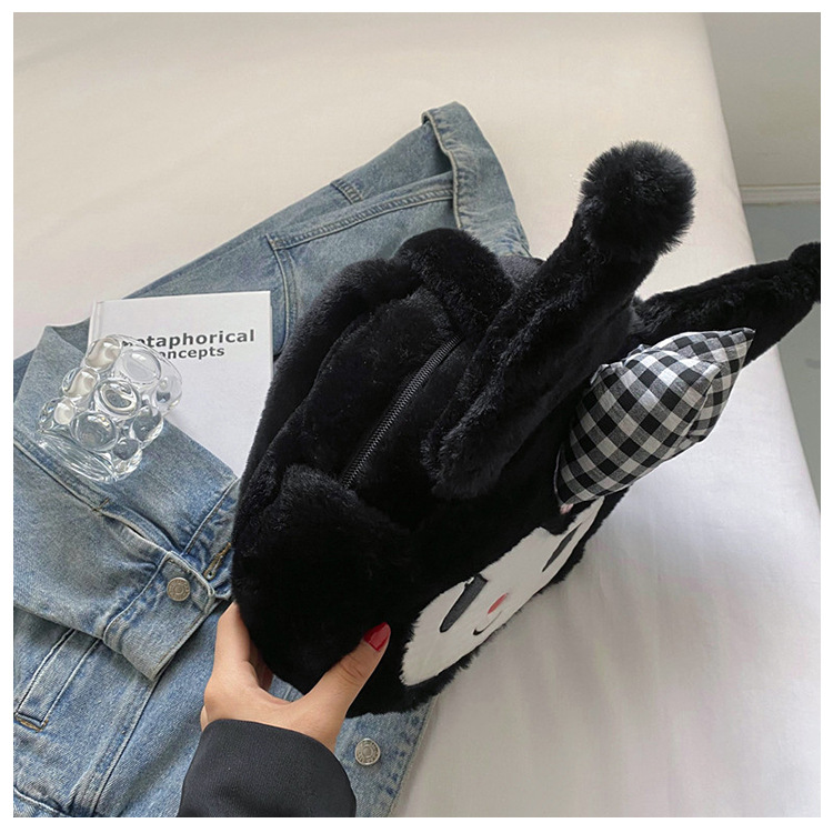 Cute Kuromi Cinnamoroll Melody Tote Handbag, Shoulder Bag with Plush Design