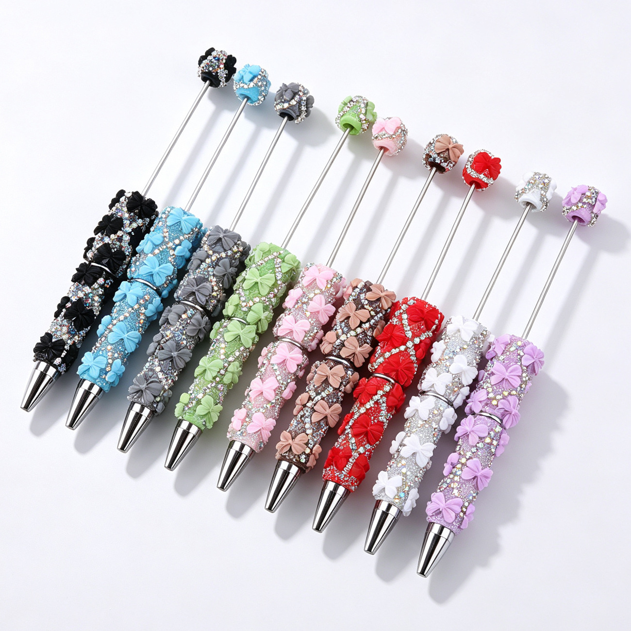 DIY Full Rhinestone & Bow Beaded Ballpoint Pens