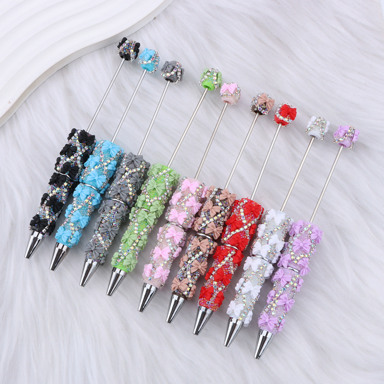 DIY Full Rhinestone & Bow Beaded Ballpoint Pens