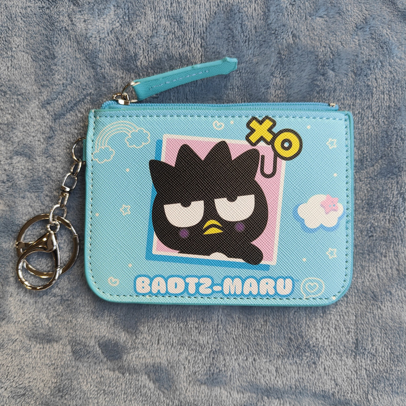 Cartoon Travel Small Top Zip Coin Pouch with ID Holder