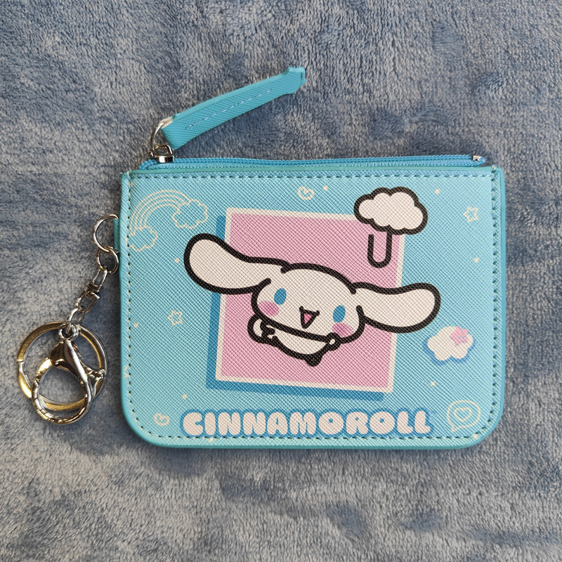 Cartoon Travel Small Top Zip Coin Pouch with ID Holder
