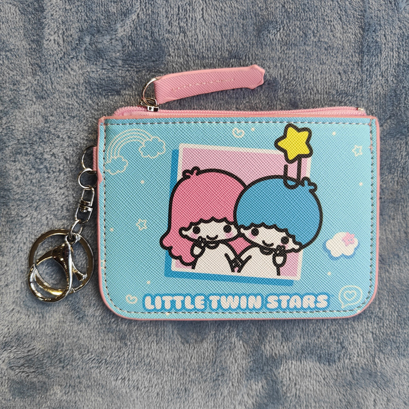 Cartoon Travel Small Top Zip Coin Pouch with ID Holder