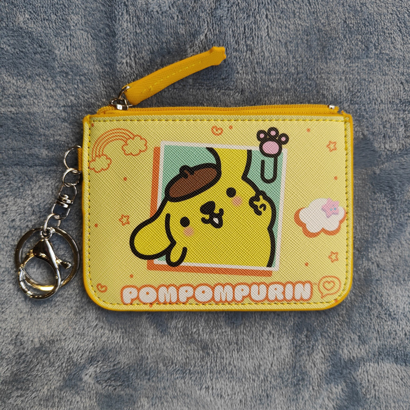 Cartoon Travel Small Top Zip Coin Pouch with ID Holder
