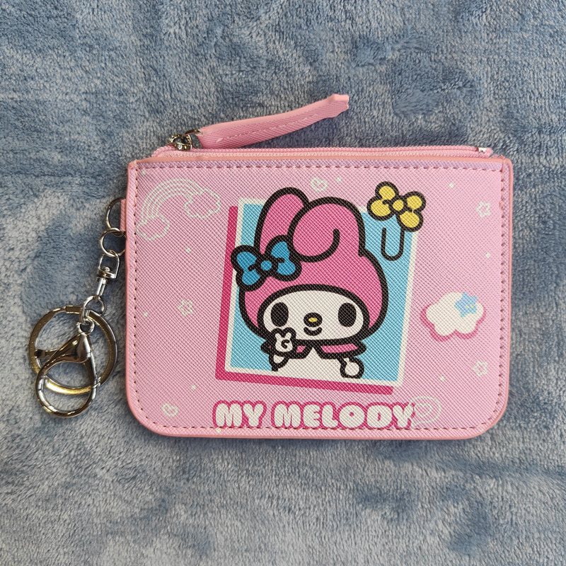 Cartoon Travel Small Top Zip Coin Pouch with ID Holder