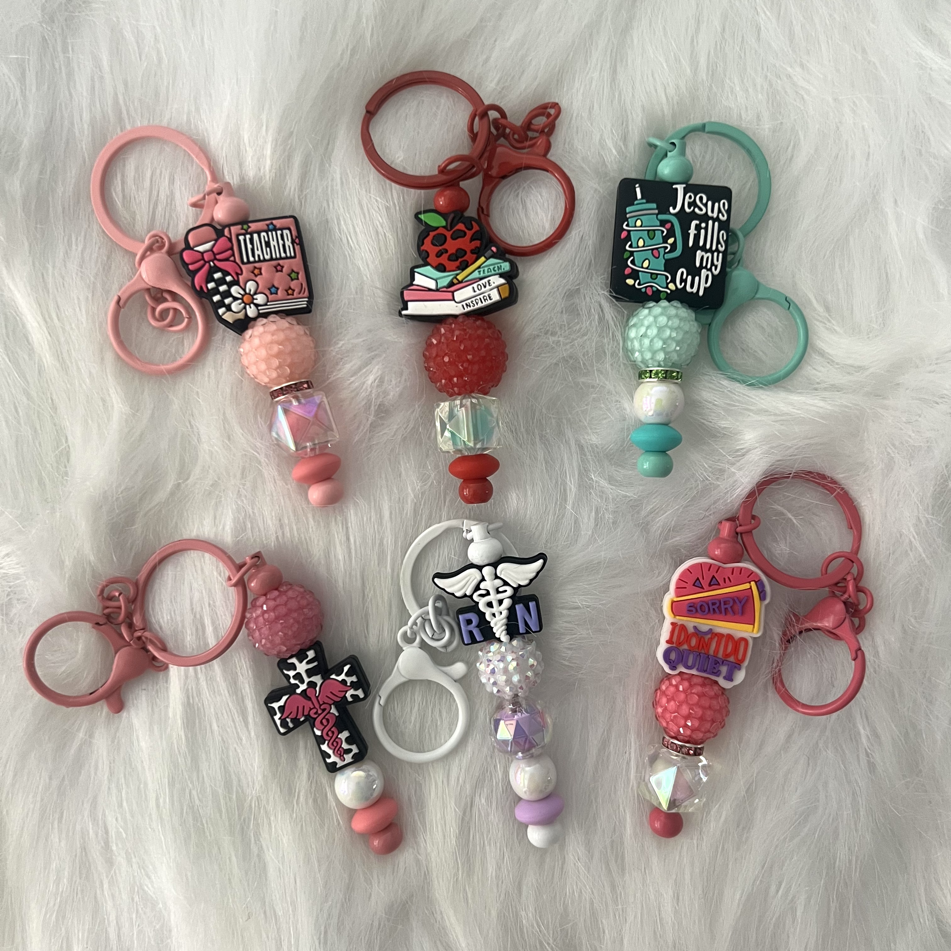 Premade Focal Keychains, Doorable Keychains, Character Keychains