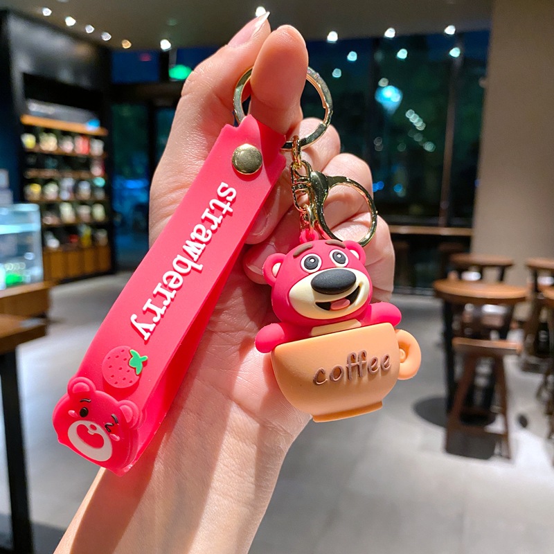 1pc Strawberry bear Lotso Keychain