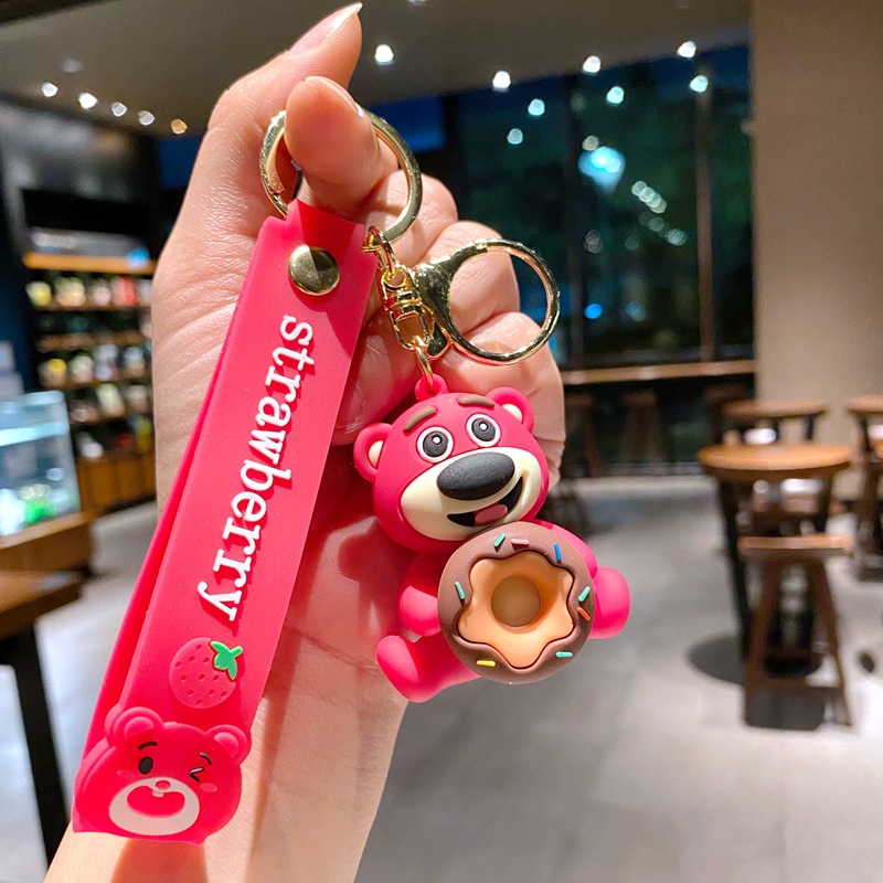 1pc Strawberry bear Lotso Keychain