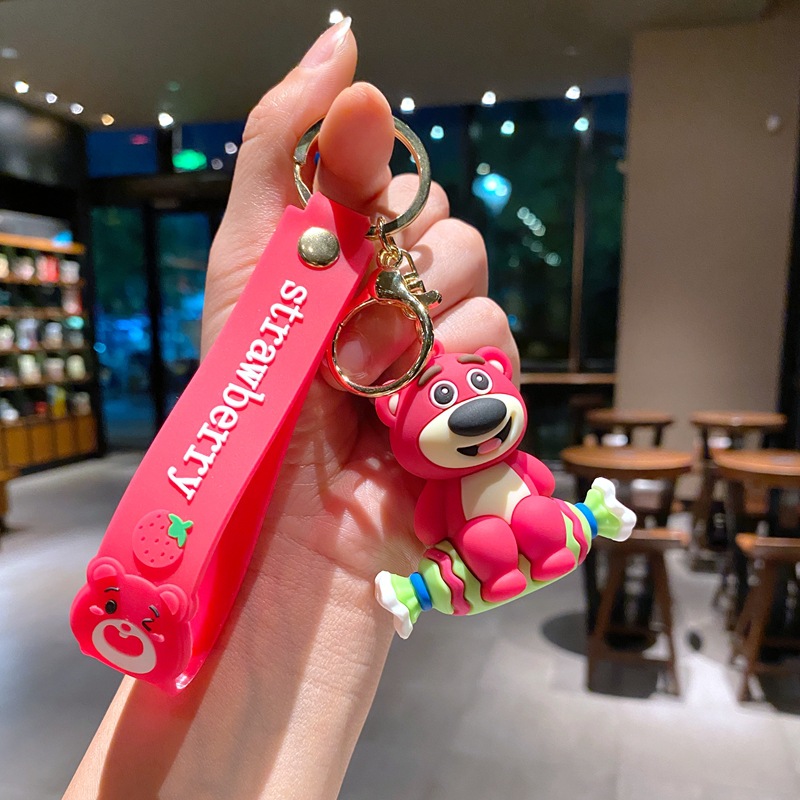 1pc Strawberry bear Lotso Keychain