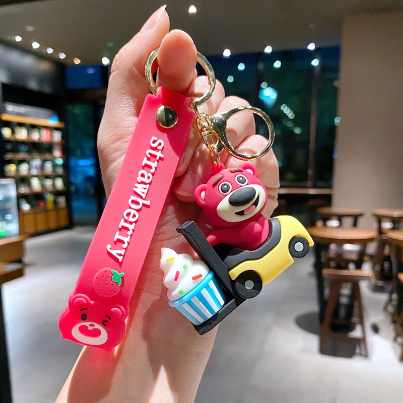 1pc Strawberry bear Lotso Keychain