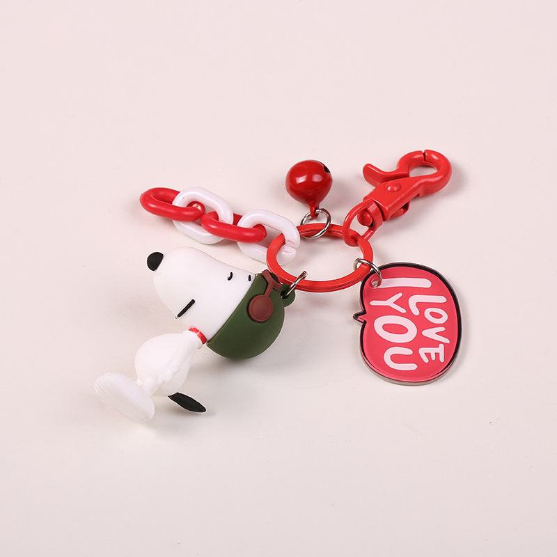 1pc Snoopy Keychain, Cute Anime Keychain, Kawaii Car Keychain Accessories,Key Purse Handbag Charms for Women