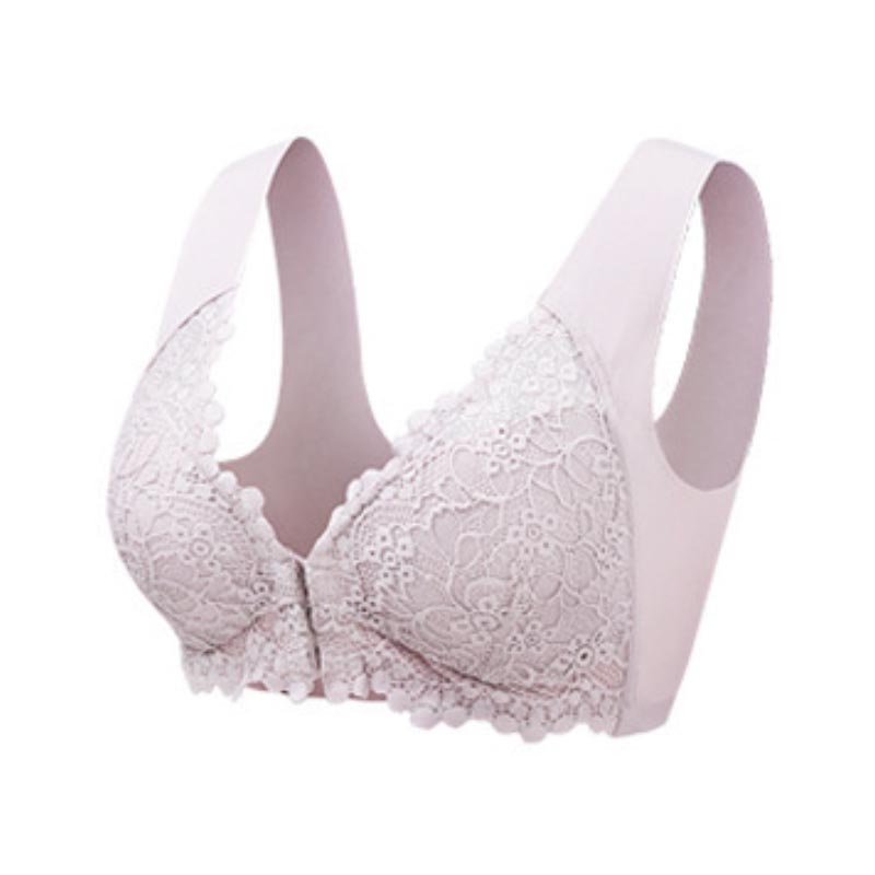 Front Hooks-Latex Cup Push-up Lace Bra
