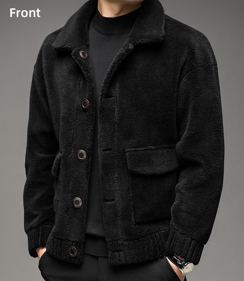 New Polar Fleece Lambswool Lapel Fur One Reversible Jacket Wear Both Front and Back 50% OFF