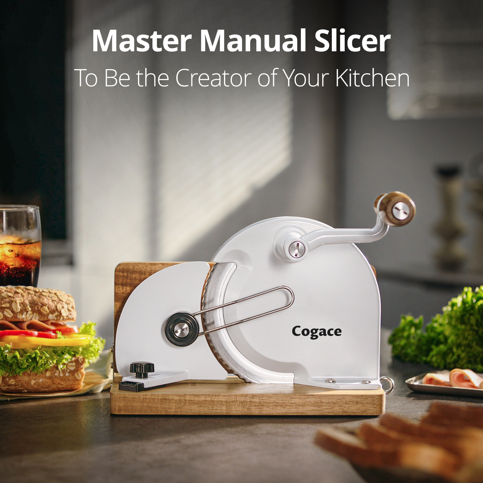 COGACE Master Manual Food Slicer with Dual RSG 6.7'' Blade