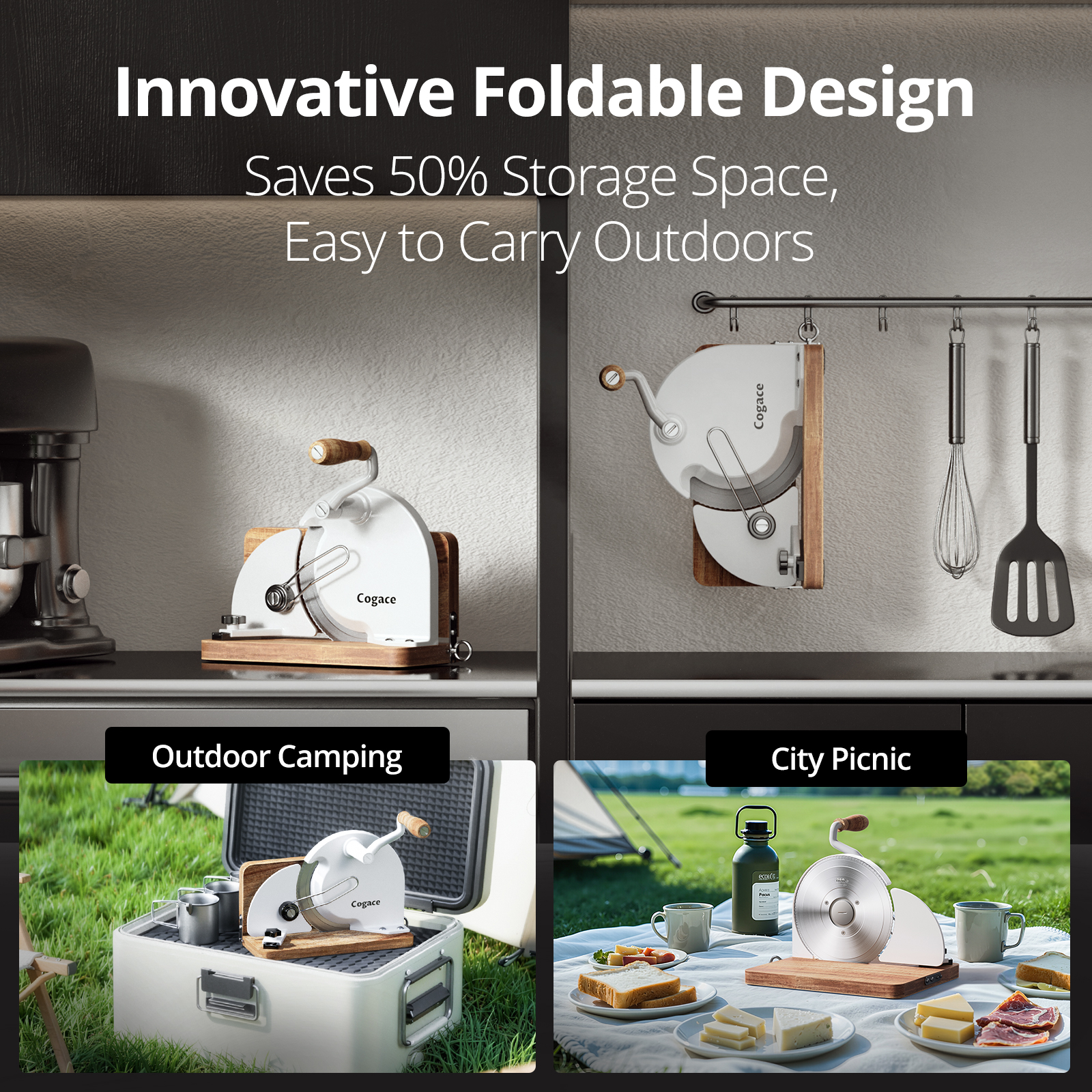 COGACE Master Manual Food Slicer with Dual RSG 6.7'' Blade