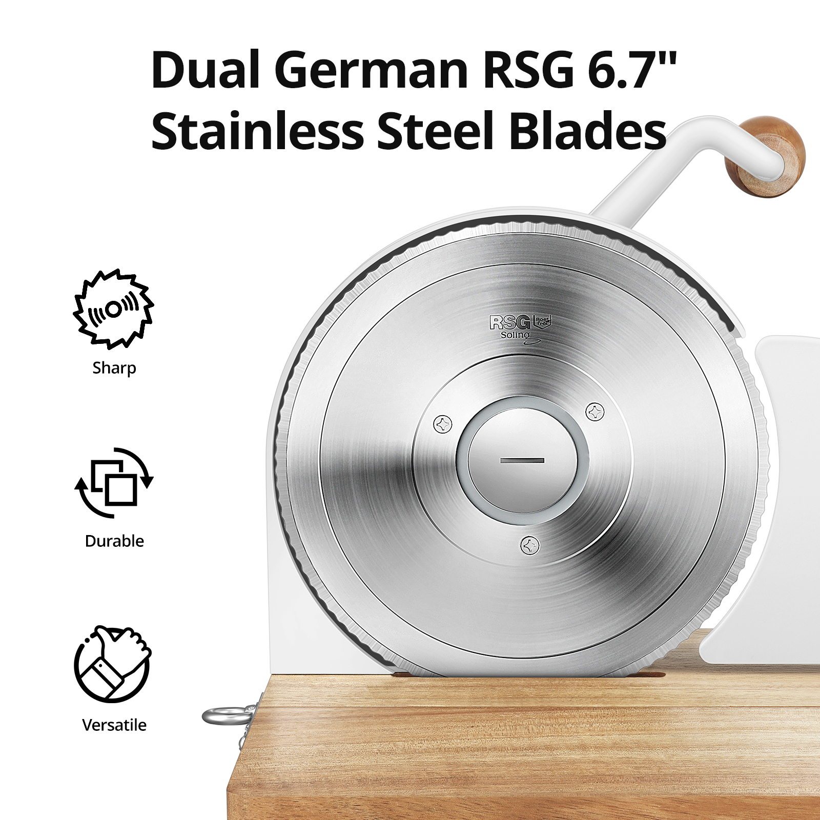 COGACE Master Manual Food Slicer with Dual RSG 6.7'' Blade