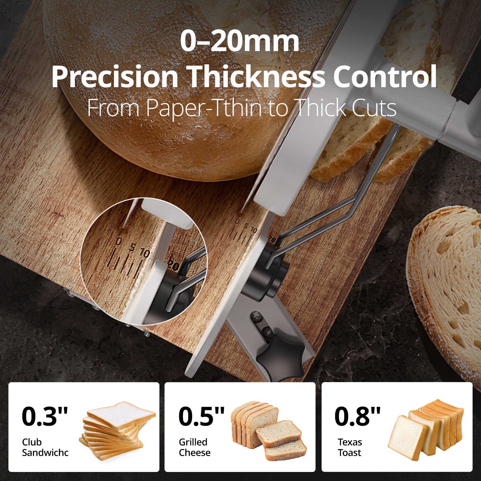 COGACE Master Manual Food Slicer with Dual RSG 6.7'' Blade