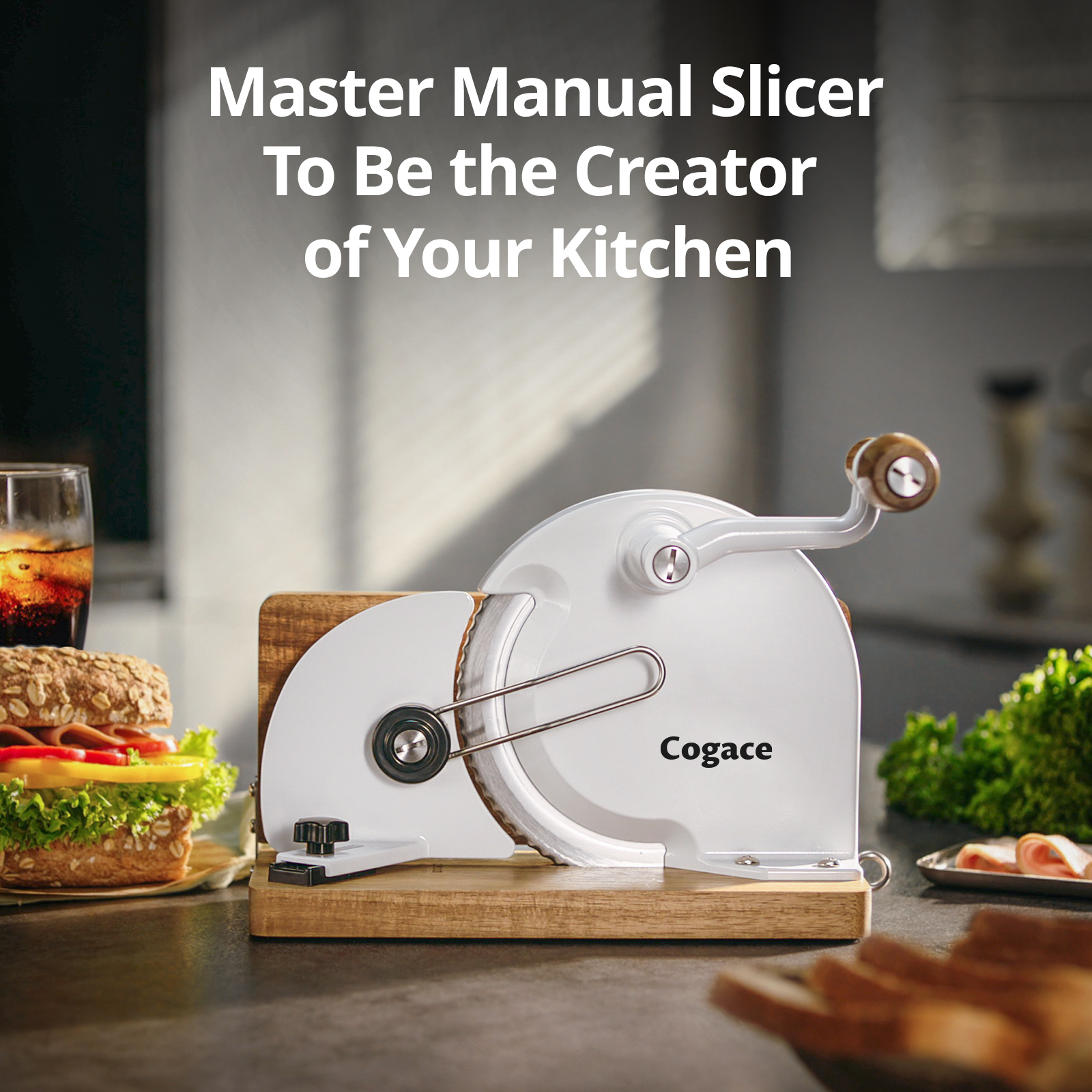 Cogace Master Manual Food Slicer with RSG 6.7'' Blade
