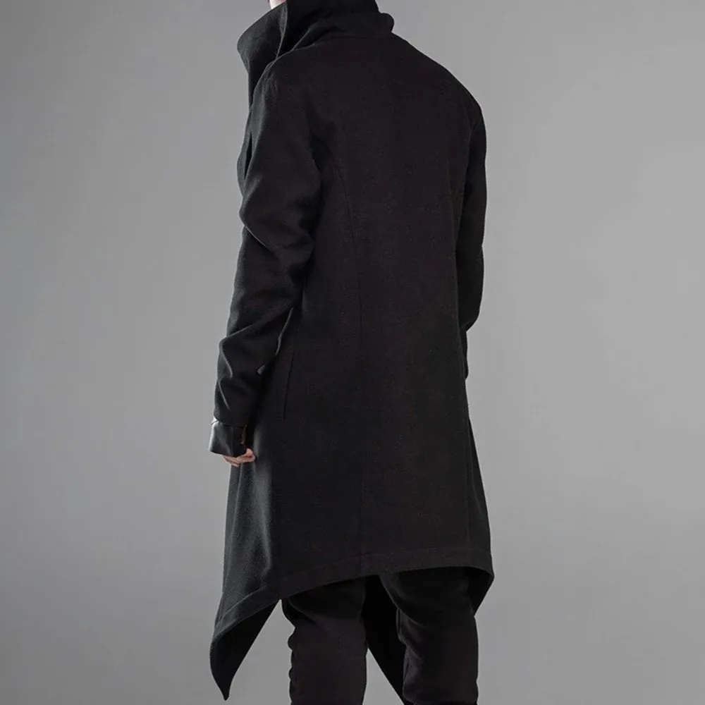 Men's irregular cape trench coat