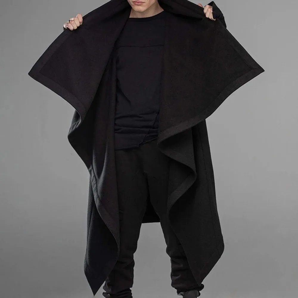 Men's irregular cape trench coat