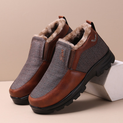 Men's Winter Fleece Waterproof Warm Non-Slip Boots