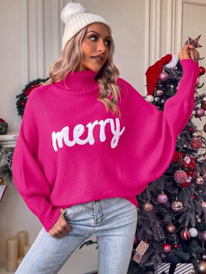 Women's Christmas Turtleneck Loose Outer Sweater