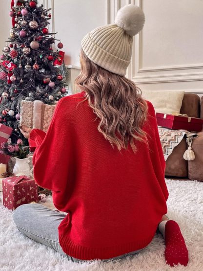 Women's Christmas Turtleneck Loose Outer Sweater