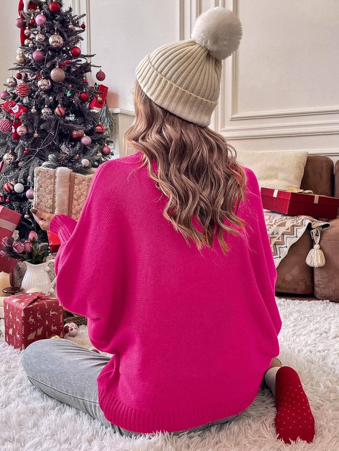 Women's Christmas Turtleneck Loose Outer Sweater
