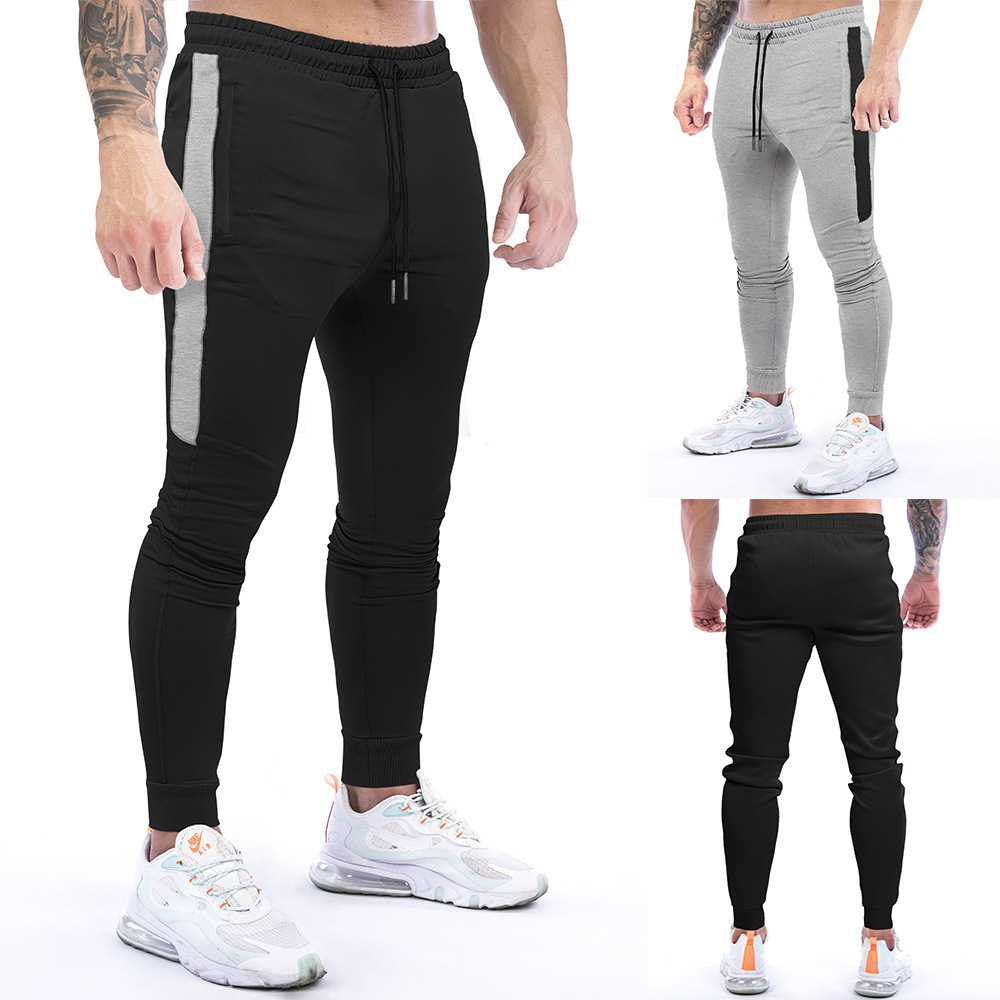 Men's Side Contrast Patchwork Drawstring Trousers