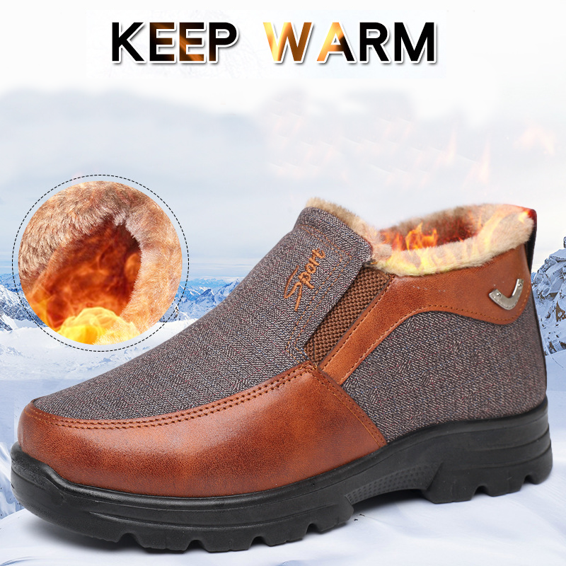 Men's Winter Fleece Waterproof Warm Non-Slip Boots