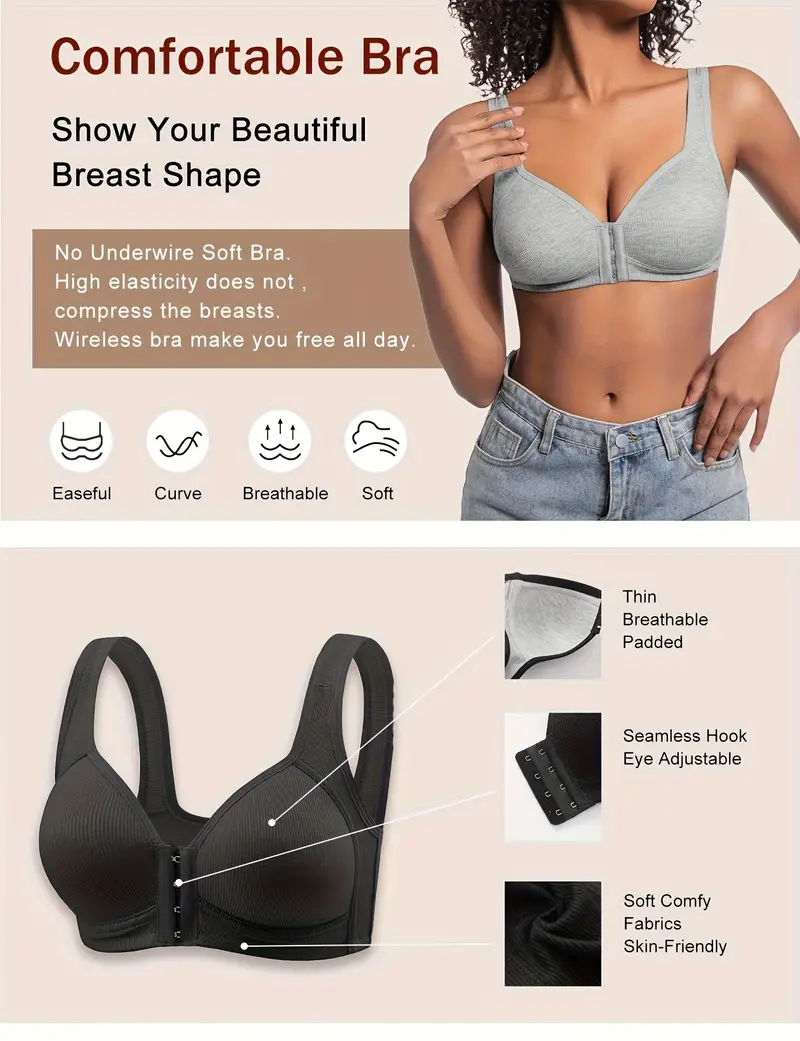 3件套,前扣式,竖条纹,褶皱,无钢圈文胸 详情 0