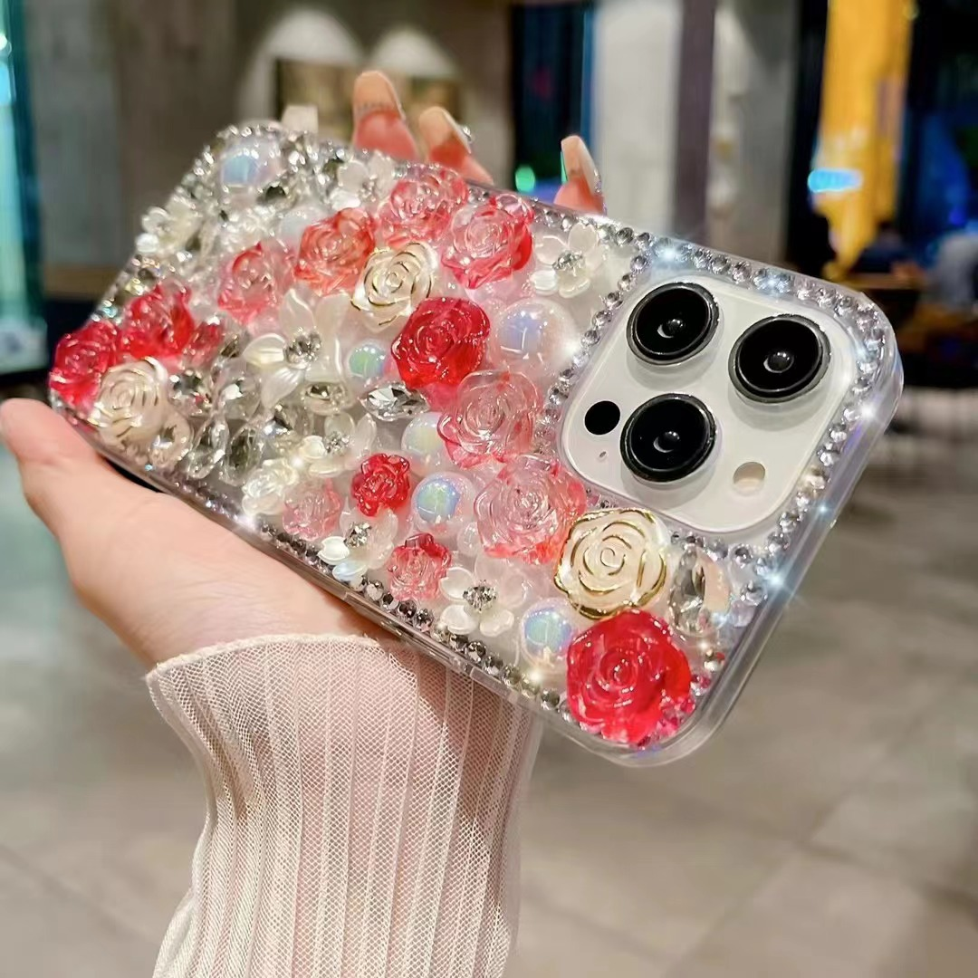 ✨Tinka iPhone Luxury Crystal Rose apsauginiam dėklui📱Geriausio sportinio dėklo pristatymas šiandien nemokamas. Gaukite savo dabar!💍👉