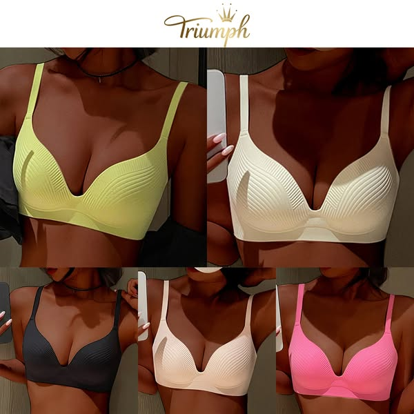 👙𝐓𝐫𝐢𝐮𝐦𝐩𝐡®besiūlė liemenėlė - ledinis šilkas be plieninių žiedų (3 apatiniai)