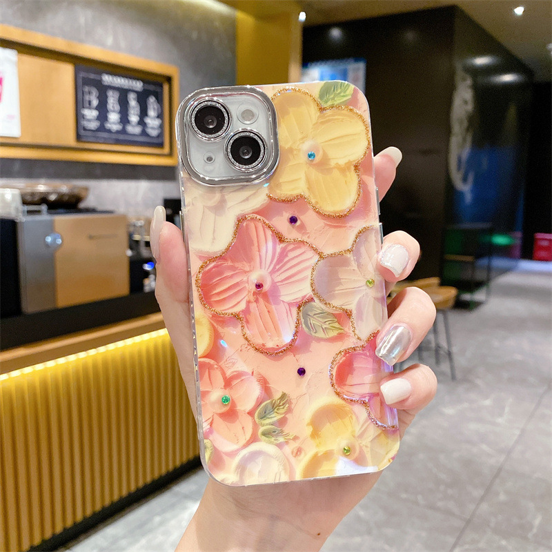 🌬🥰Crystal Flowers Aliejinė tapyba✨Tinka iPhone dėklui📱💍Viskas įskaičiuota nuo kritimo lęšis👉