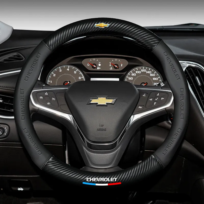 [3D reljefinis automobilio logotipas] Anglies pluošto vairo dangtis, universalus visiems sezonams, sugeriantis neslystantis rankenos dangteliai įvairiems modeliams