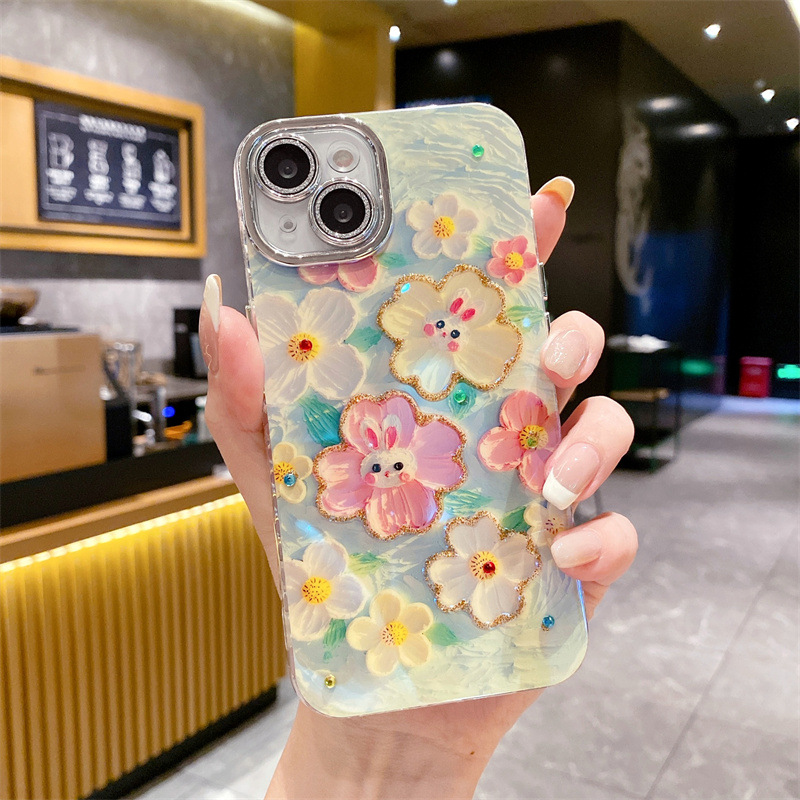 🌬🥰Crystal Flowers Aliejinė tapyba✨Tinka iPhone dėklui📱💍Viskas įskaičiuota nuo kritimo lęšis👉