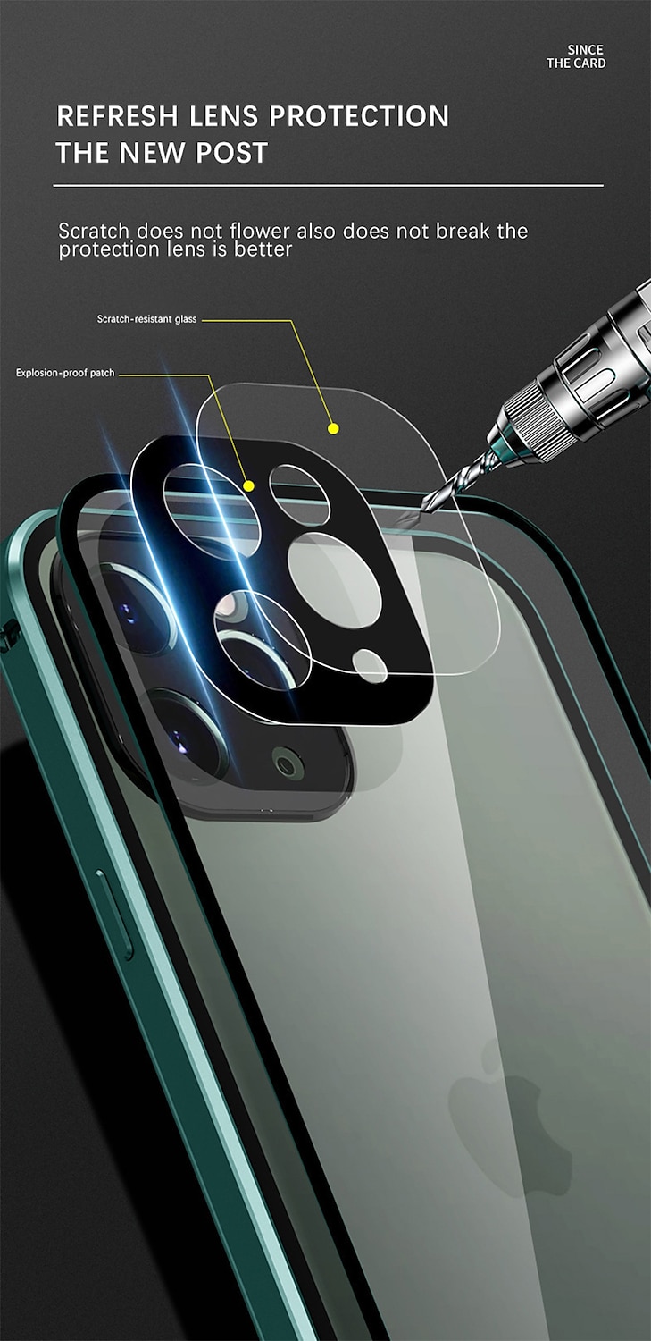 Husă pentru telefon pentru Apple iPhone 15 Pro Max Plus iPhone 14 Pro Max Plus 13 12 11 Mini X XR XS 8 7 Adsorbție magnetică Protectie completă pentru lentile pentru aparatul foto Anti-zg&acirc;rieturi Sticlă temperată colorată solidă 2023 - 12,74 USD &ndash;P2