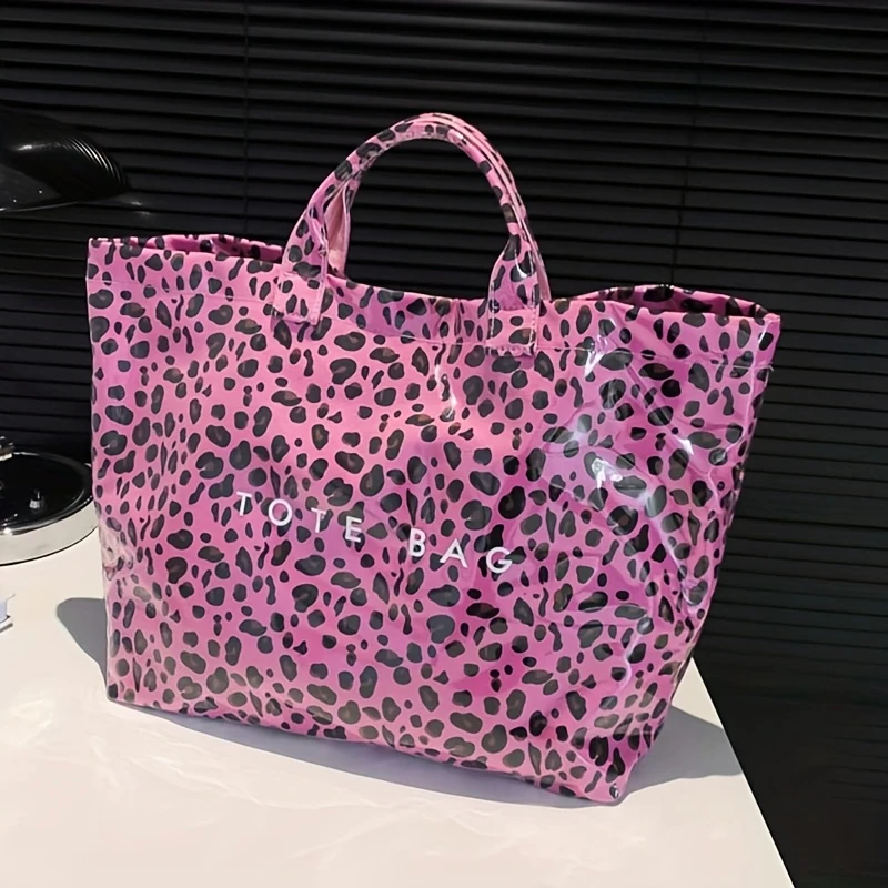 2025✨ Leopardo rašto pečių krepšys - pagamintas iš patvarios sintetinės medžiagos, su reguliuojamais dirželiais ir užsegimu, erdvus laisvalaikio pečių krepšys kasdieniam naudojimui, paplūdimiui, apsipirkimui (įvairios spalvos), būtinas paplūdimio krepšys 