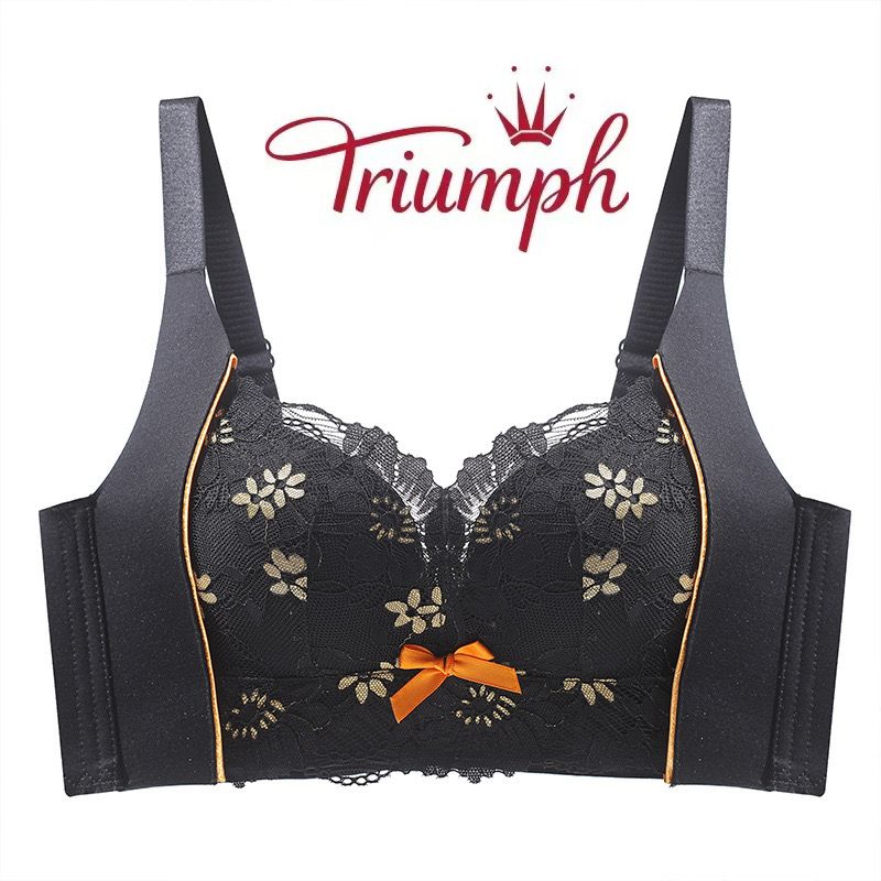 Ribotas pasiūlymas 50% nuolaida - Triumph -Nėrinių liemenėlė be vielos, išsiuvinėta