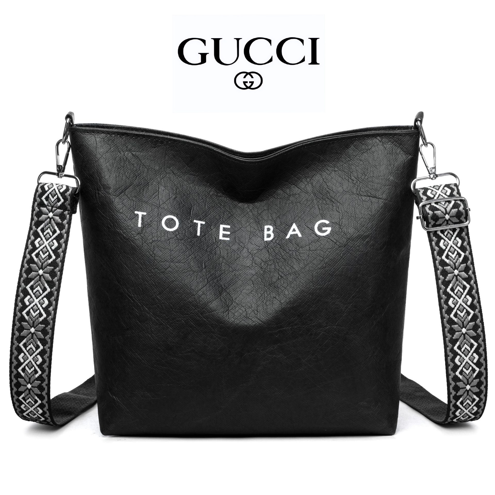 „Gucci™2025“ kasdienė moteriška rankinė ✨ Bohemiško stiliaus platus austas pečių dirželis, vienspalvis didelės talpos pirkinių krepšys.