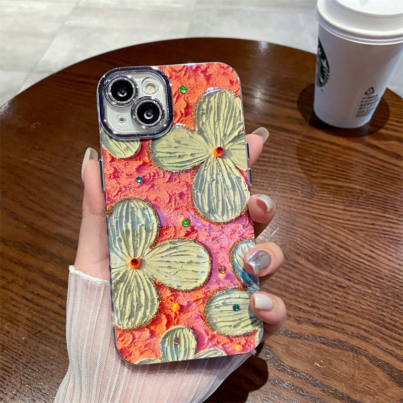 🌬🥰Crystal Flowers Aliejinė tapyba✨Tinka iPhone dėklui📱💍Viskas įskaičiuota nuo kritimo lęšis👉