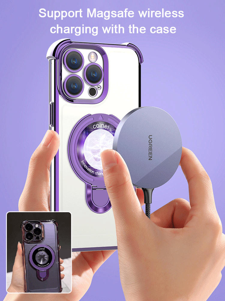 🌈📱Kvadratinis nuo kritimo oro pagalvėlės U formos mobiliojo telefono apsauginis dėklas 🥰Tinka iPhone magnetiniam apsauginiam dėklui💍👉