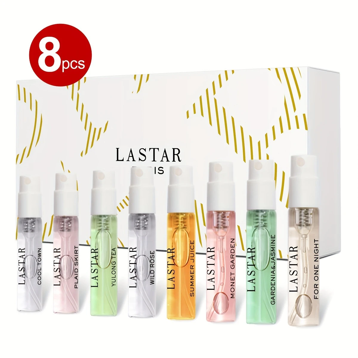 LASTAR naiste parfüümikomplekt, mis sisaldab 8 parfüümikinkekarpi, kauapüsiv lõhn, võluv, naturaalne, värske lilleline, puuviljane, tsitruseline ja puidune idamaine veeparfüüm