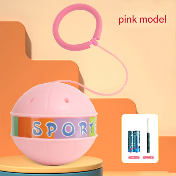 Vaikų šuolis su kamuoliu viena koja, treniruojamas su kamuoliu, treniruojantis artefaktą vaikų darželyje.