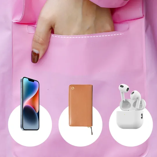 Taaskasutatav veekindel jope kapuutsi ja maskiga täiskasvanutele