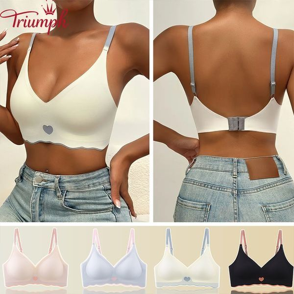 🔥Triumph besiūlė liemenėlė - ledinis šilkas be plieninių žiedų 3 rinkiniai (3 apatiniai)