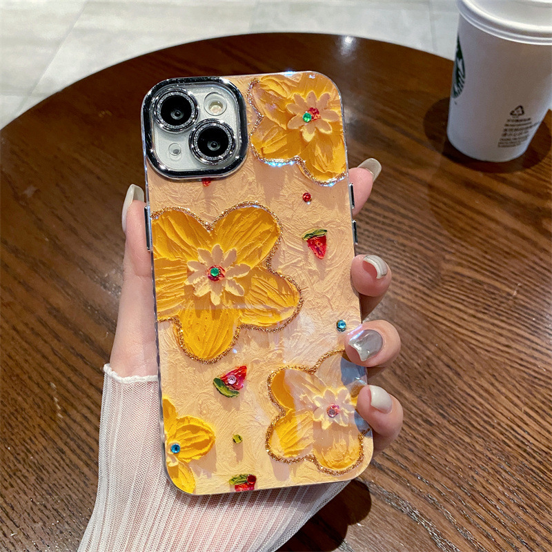 🌬🥰Crystal Flowers Aliejinė tapyba✨Tinka iPhone dėklui📱💍Viskas įskaičiuota nuo kritimo lęšis👉