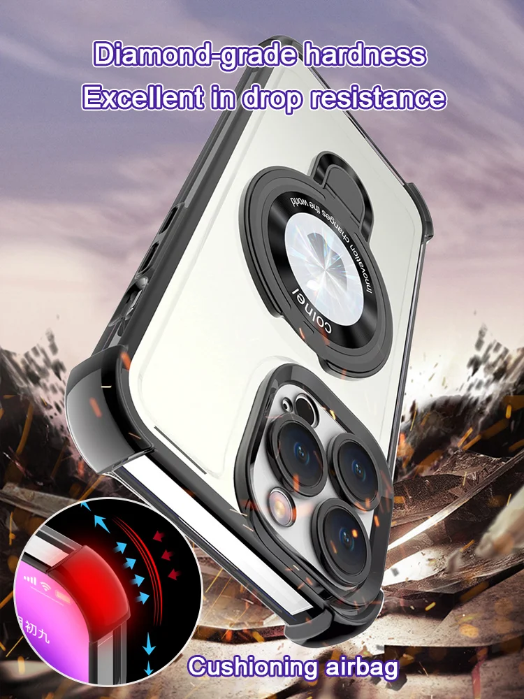 🌈📱Kvadratinis nuo kritimo oro pagalvėlės U formos mobiliojo telefono apsauginis dėklas 🥰Tinka iPhone magnetiniam apsauginiam dėklui💍👉