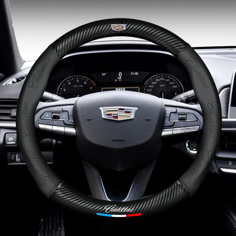 [3D reljefinis automobilio logotipas] Anglies pluošto vairo dangtis, universalus visiems sezonams, sugeriantis neslystantis rankenos dangteliai įvairiems modeliams