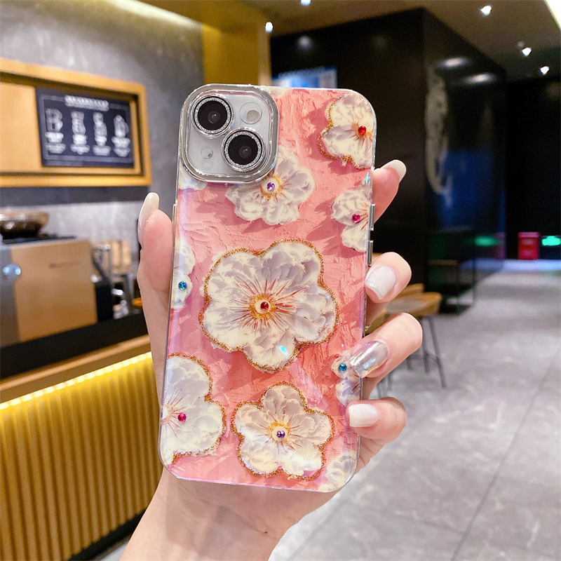 🌬🥰Crystal Flowers Aliejinė tapyba✨Tinka iPhone dėklui📱💍Viskas įskaičiuota nuo kritimo lęšis👉